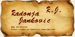 Radonja Janković vizit kartica